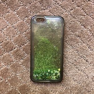 lime green glitter iphone 6/6s case